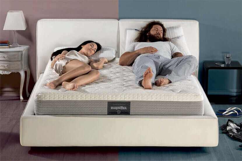Śpiąca para na materacu Magniflex Dolce Vita