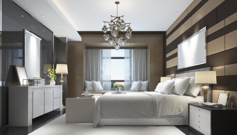 stylowa aranżacja sypialni, luksusowa sypialnia magniflex